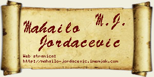 Mahailo Jordačević vizit kartica